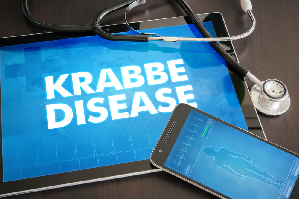 Krabbe disease displayed on a doctors ipad