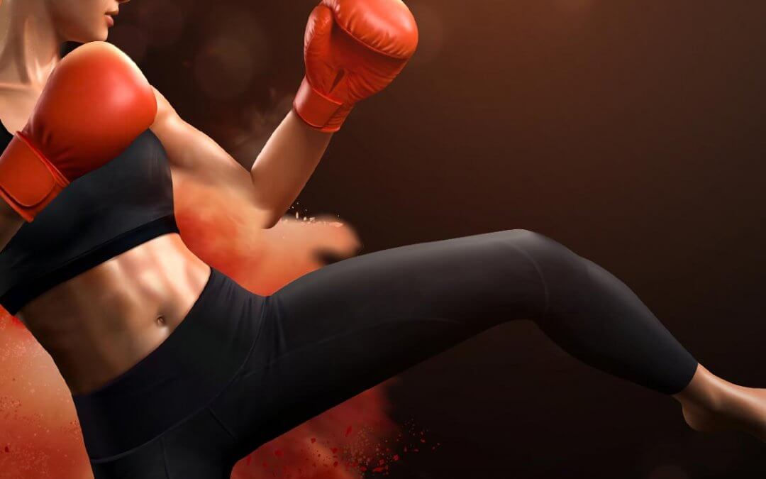 Lady kick boxing
