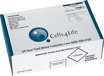 Umbilical cord blood collection kit from Cells4Life