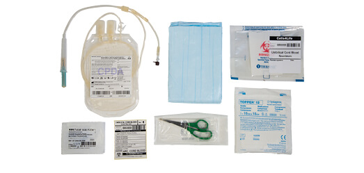 Cord blood stem cell collection kit