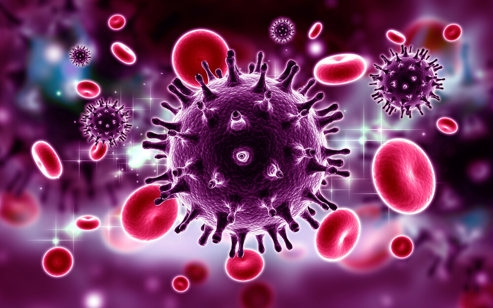 CGI of HIV in the blood stream