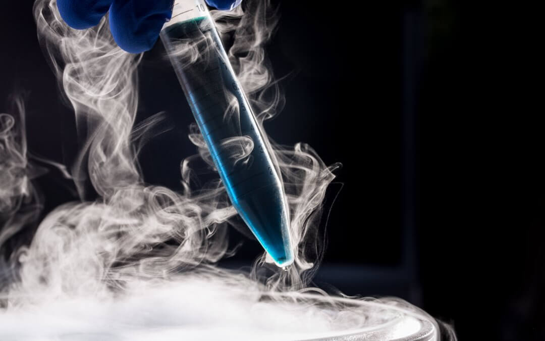 Test tube in liquid nitrogen
