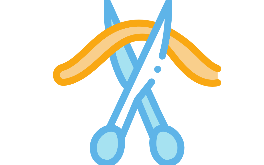Cartoon of scissors cutting cord