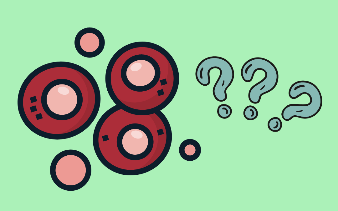 Stem cell and question mark graphic