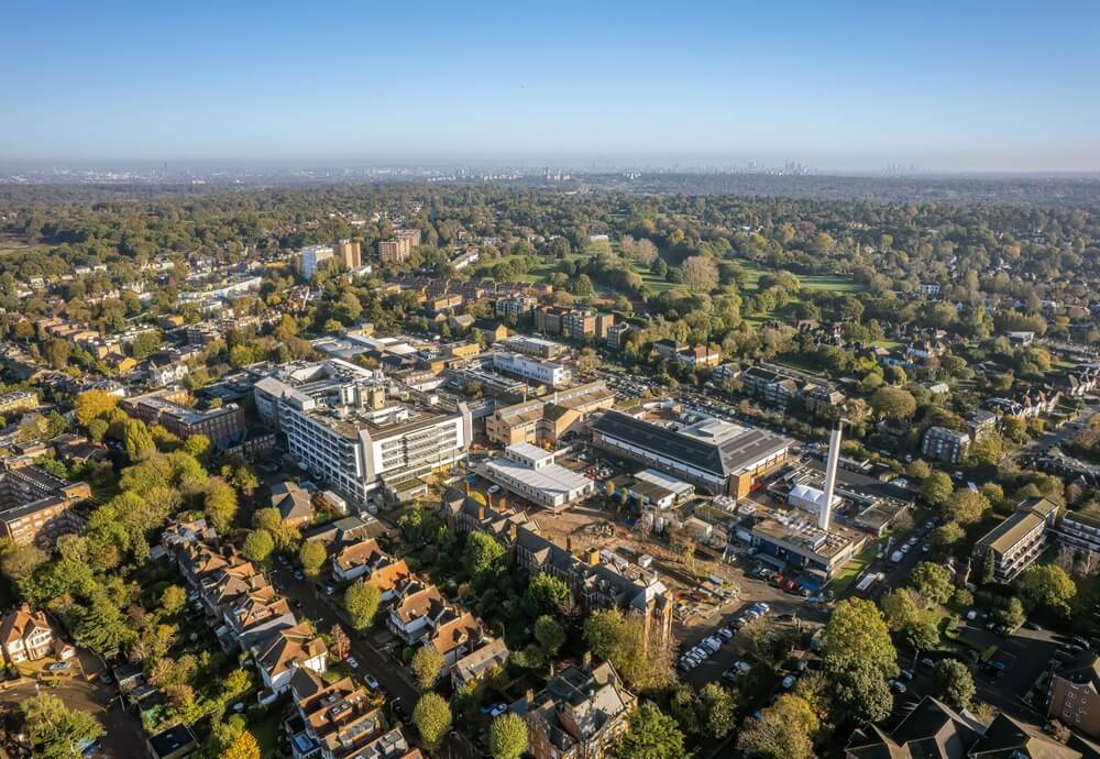 Ariel view of Kingston hospital